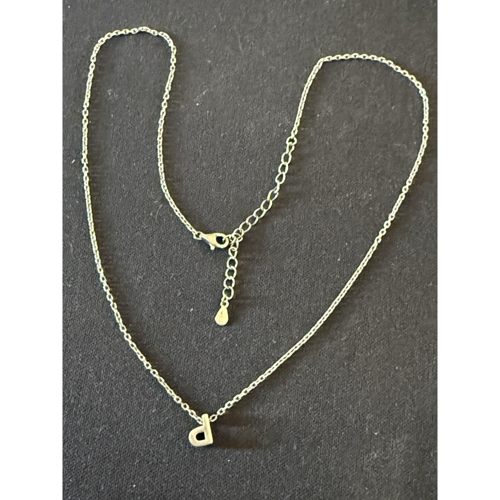 RARE Lowercase Initial b Pendant Necklace Solid 925 Sterling Silver Gift Luxury
